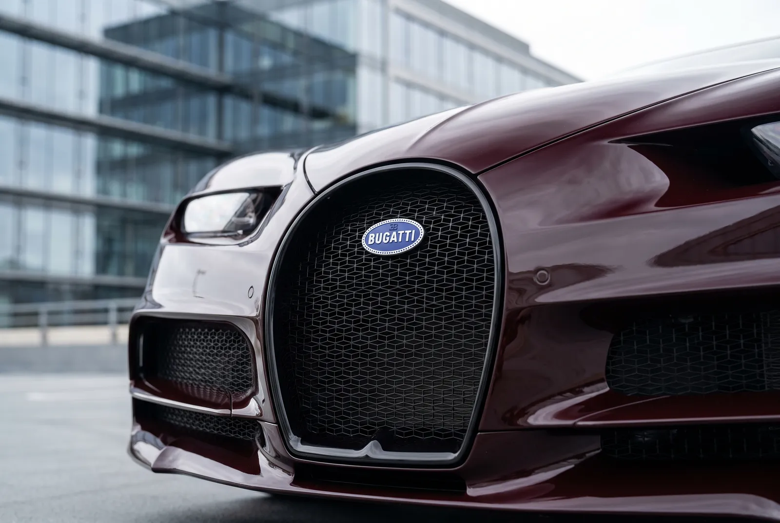 Detail van een Bugatti Chiron