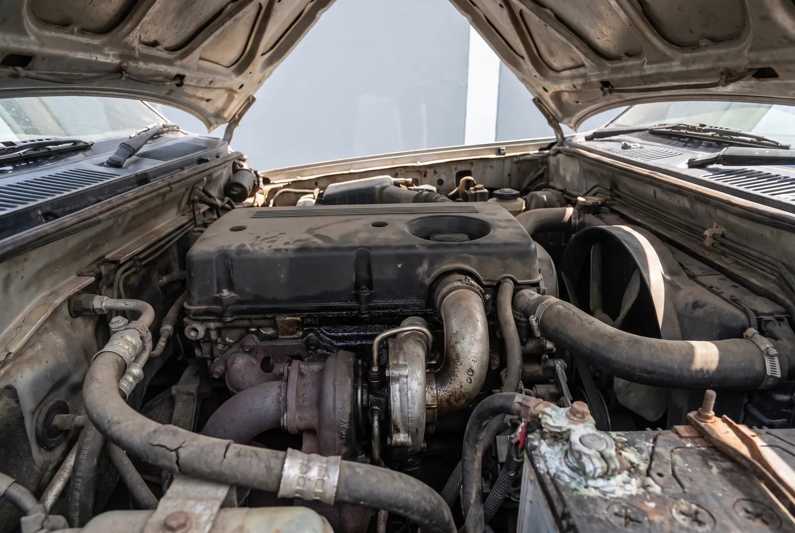Detail van een Export auto Oude diesel