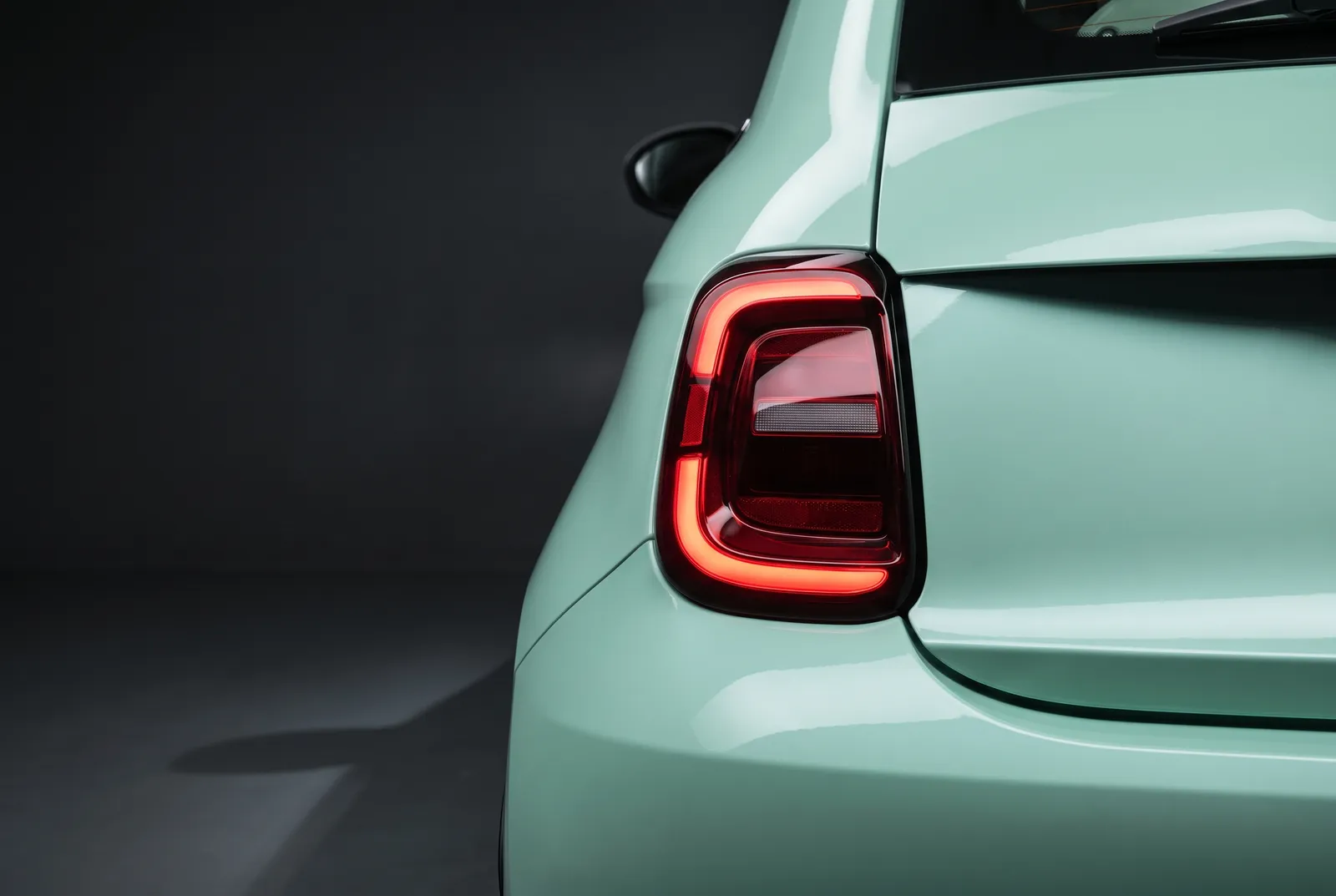 Detail van een Fiat 500e