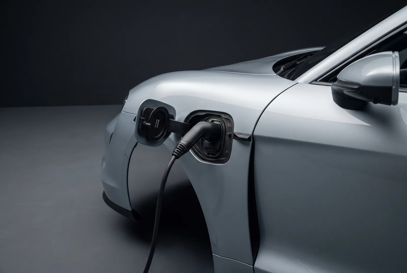 Detail van een Porsche Taycan