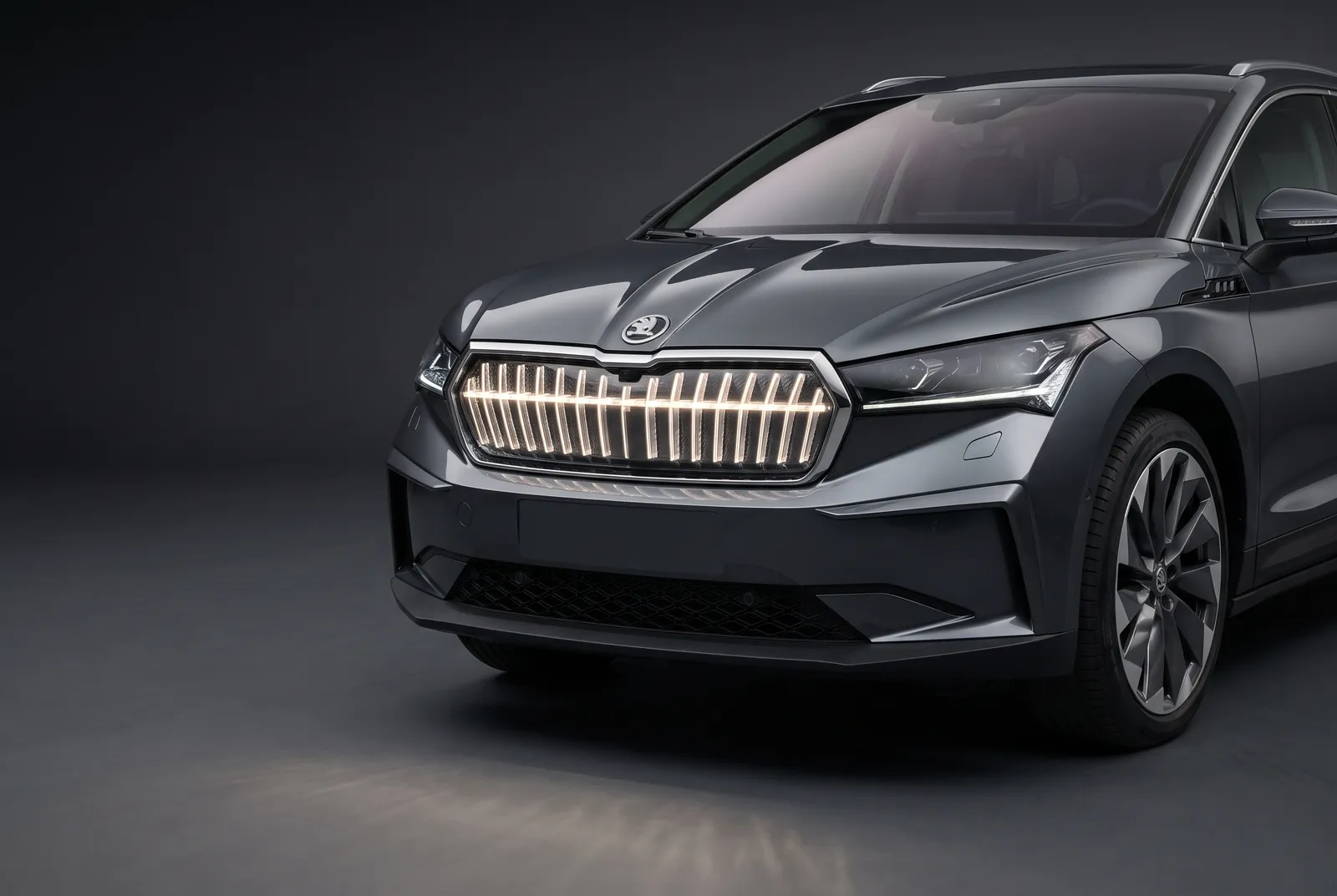 Detail van een Skoda Enyaq