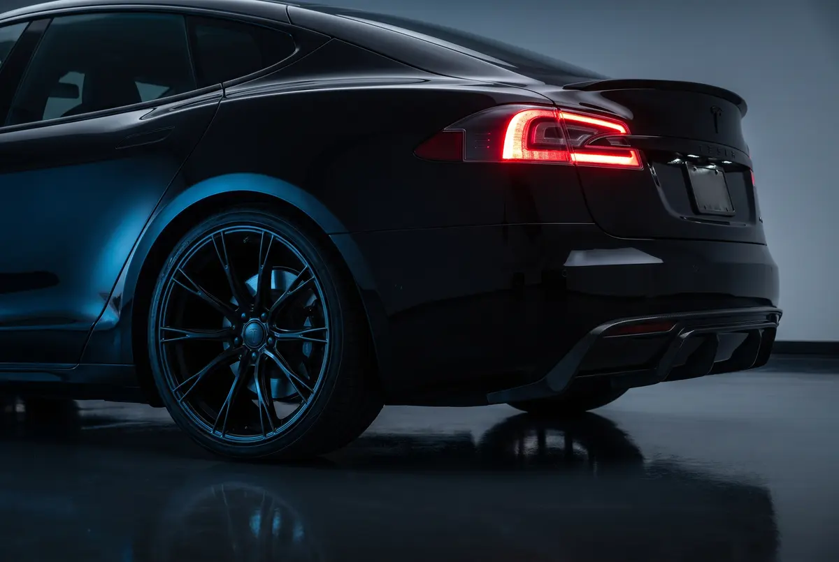 Detail van een Tesla Model S