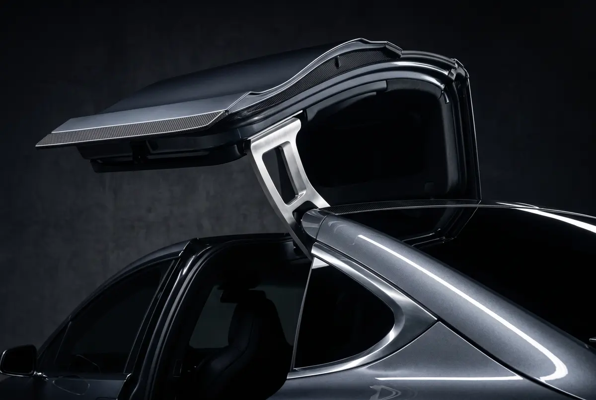 Detail van een Tesla Model X